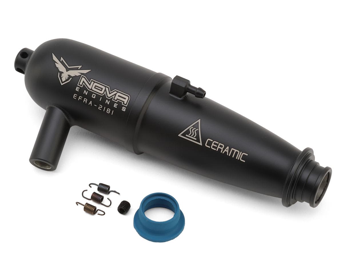 Nova Engines Black Kombo Ceramic Coated .21 On-Road GT Tuned Exhaust Pipe (EFRA2181)
