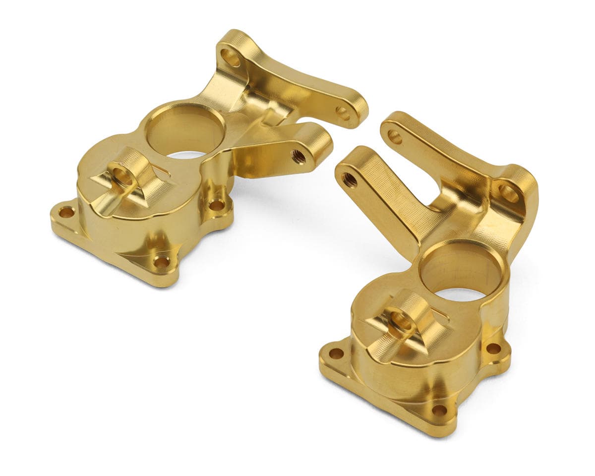 Reefs RC XP10 Left & Right Brass Steering Knuckles (Gold) (2) (46.3g ea)