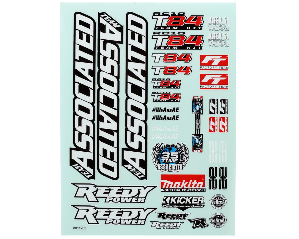 Team Associated RC10T84 Decal Sheet