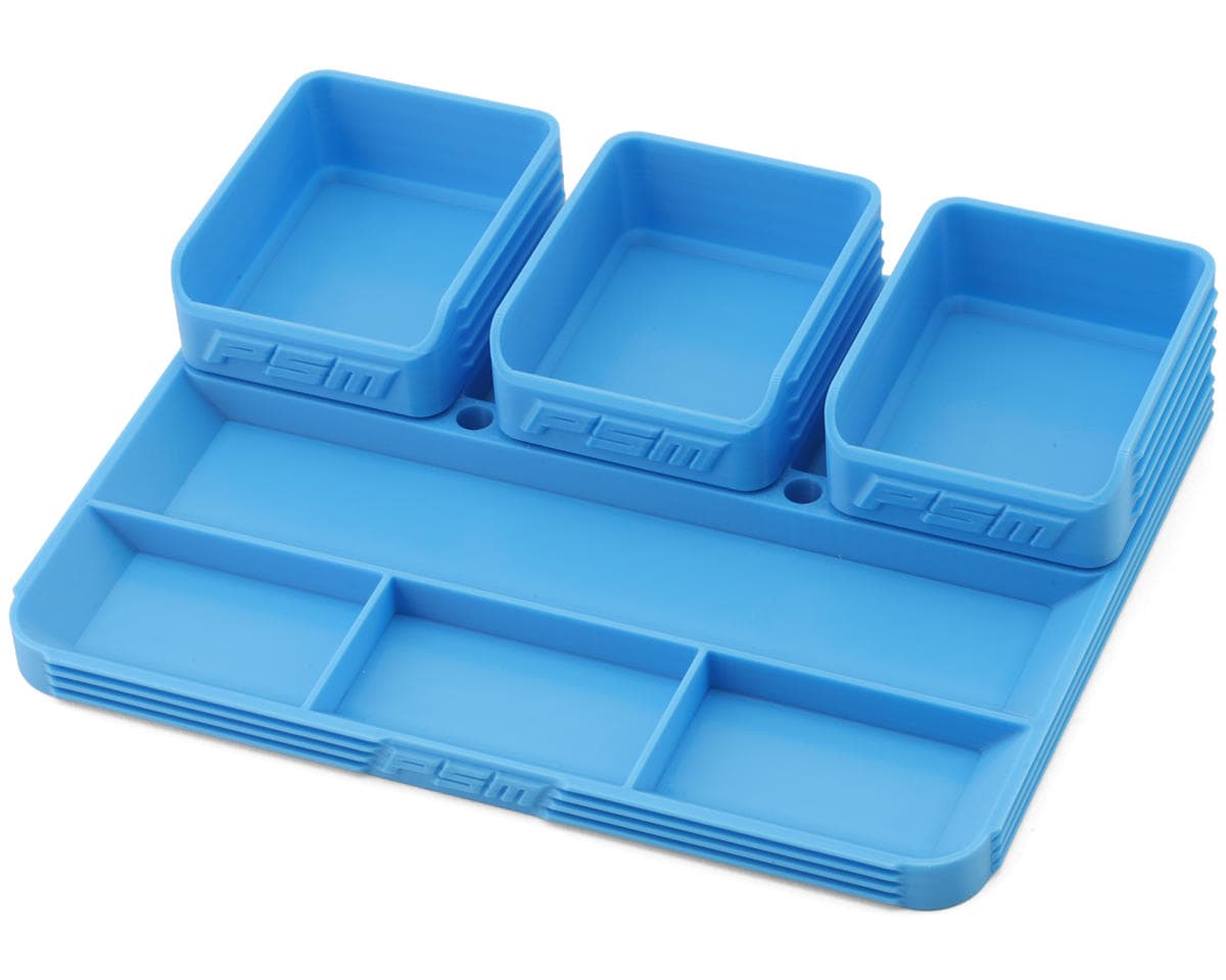PSM 3D Printed Parts Tray Set (Sky Blue) w/3 Sorting Boxes