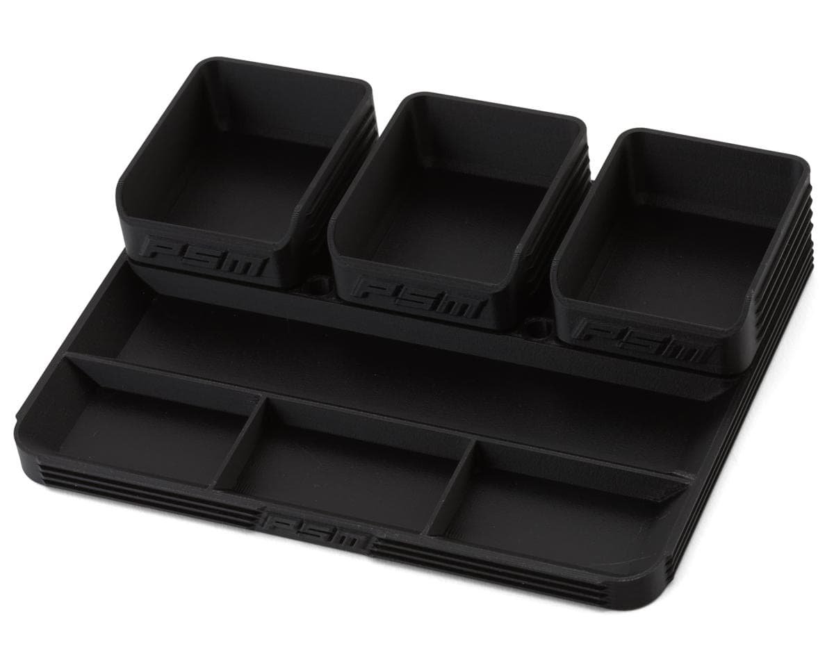 PSM 3D Printed Parts Tray Set (Black) w/3 Sorting Boxes