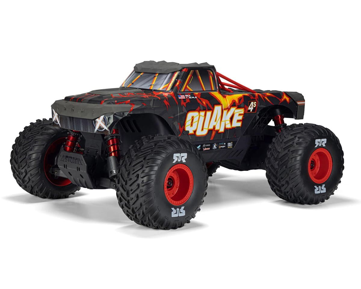 Arrma Quake 4S DSC 1/8 4WD RTR Brushless Monster Truck (Black/Red) w/2.4GHz Radio