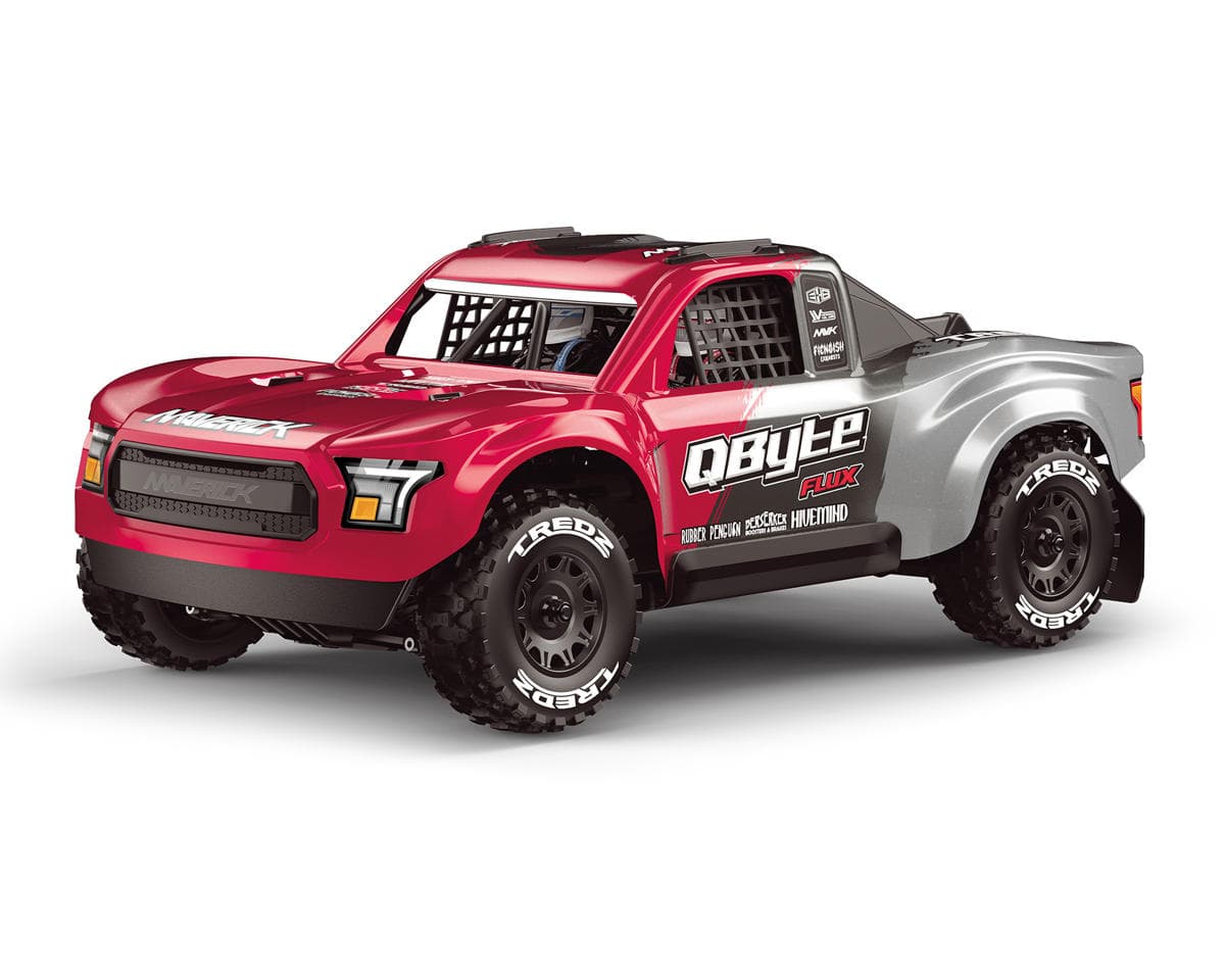 Maverick QByte SC Flux 1/12 Brushless RTR 4WD Electric Short Course Truck (Red) w/2.4GHz Radio, Battery & Charger