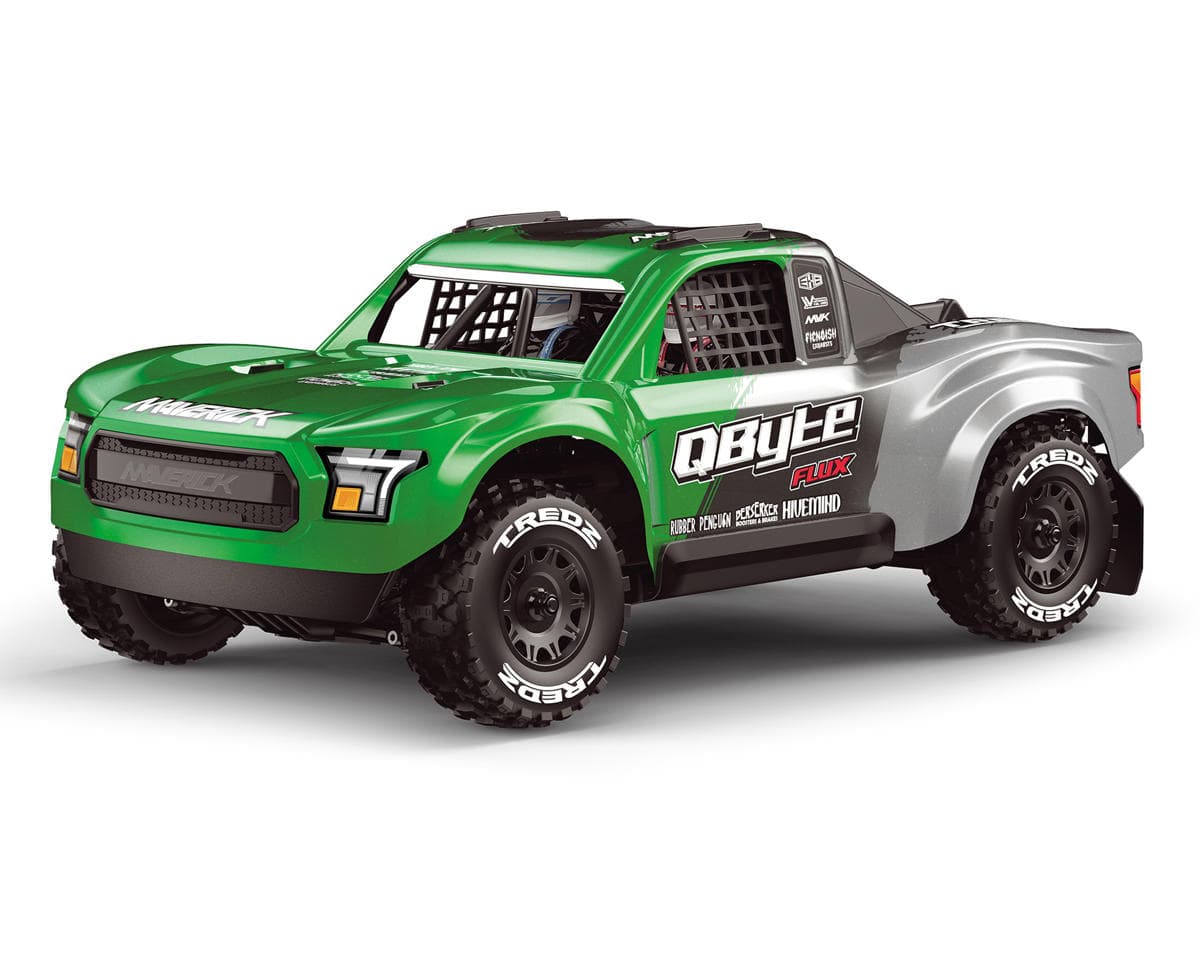 Maverick QByte SC Flux 1/12 Brushless RTR 4WD Electric Short Course Truck (Green) w/2.4GHz Radio, Battery & Charger