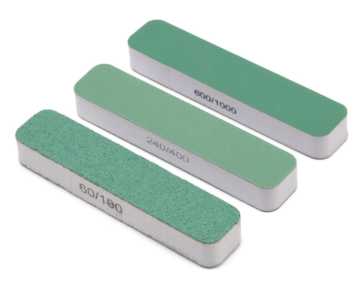 Shesto Limited Modelcraft Collection FlexiSander Dual-Grit Sanding Sticks (3) (90x19x12mm) (60/100/240/400/600/1000 Grit)