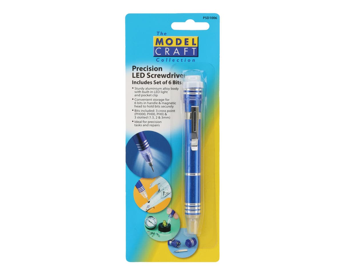 Shesto Limited Modelcraft Collection Aluminum Precision LED Screwdriver w/6 Bits