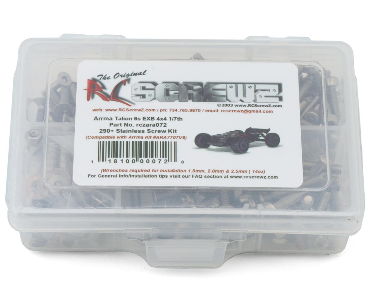 RC Screwz Arrma Talion 6S EXB 4X4 RTR 1/7th Stainless Steel Screw Kit
