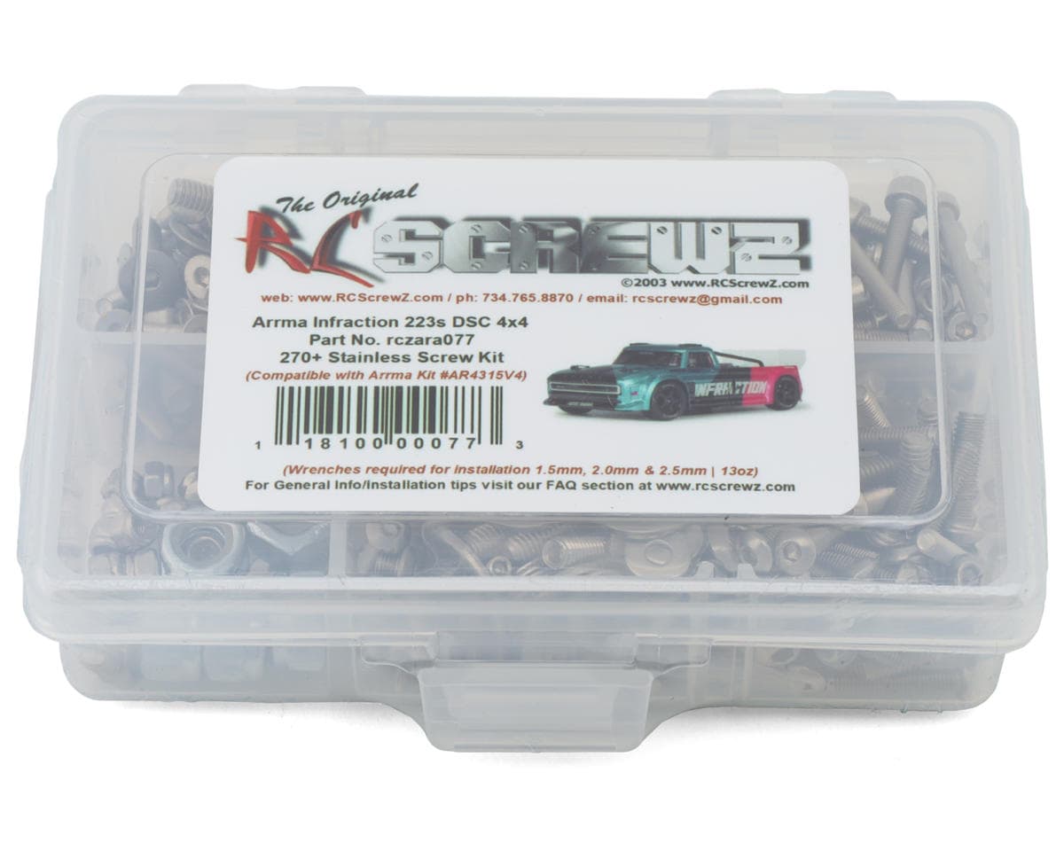 RC Screwz Arrma Infraction 223S DSC 4X4 Stainless Steel Screw Kit