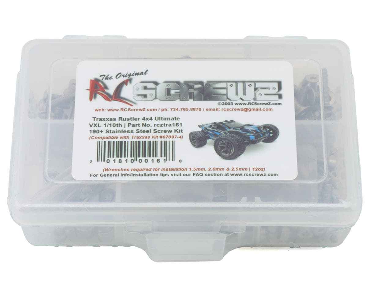 RC Screwz 1/10th 4WD Stainless Steel Screw Kit for Traxxas® Rustler 4X4 Ultimate VXL