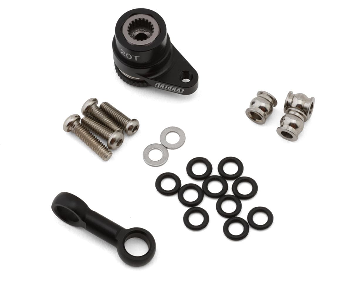 Injora Arrma Grom Aluminum Servo Saver Set (Black) (20T)