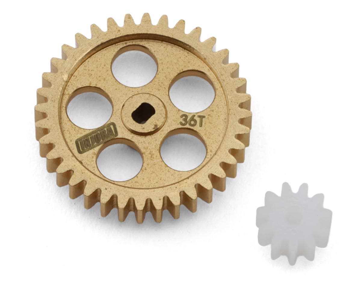 Injora Losi Micro-B/T Brass Spur Gear & POM Composite Pinion Gear Set (36T/11T Stock Ratio)