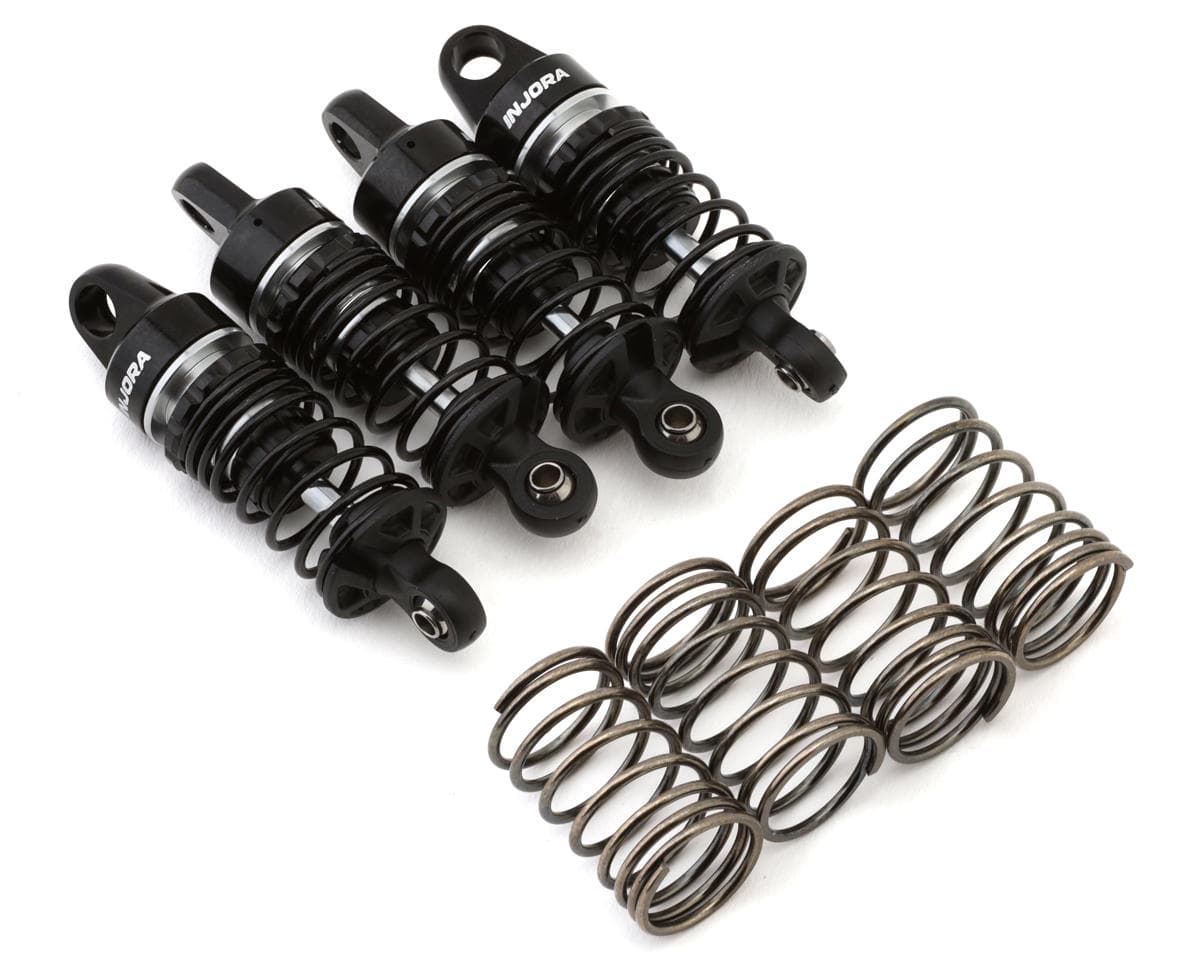 Injora Losi® NASCAR® Aluminum Oil-Filled Threaded Shocks Black) (4)