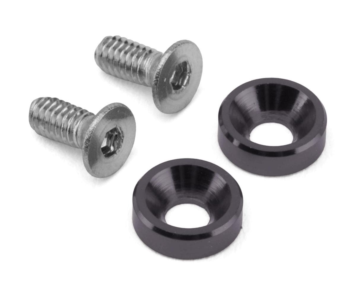 HackFab 2.5x6mm Motor Screws w/Aluminum Countersunk Washers Set (Grey) (Mini-B/Mini-T 2.0)