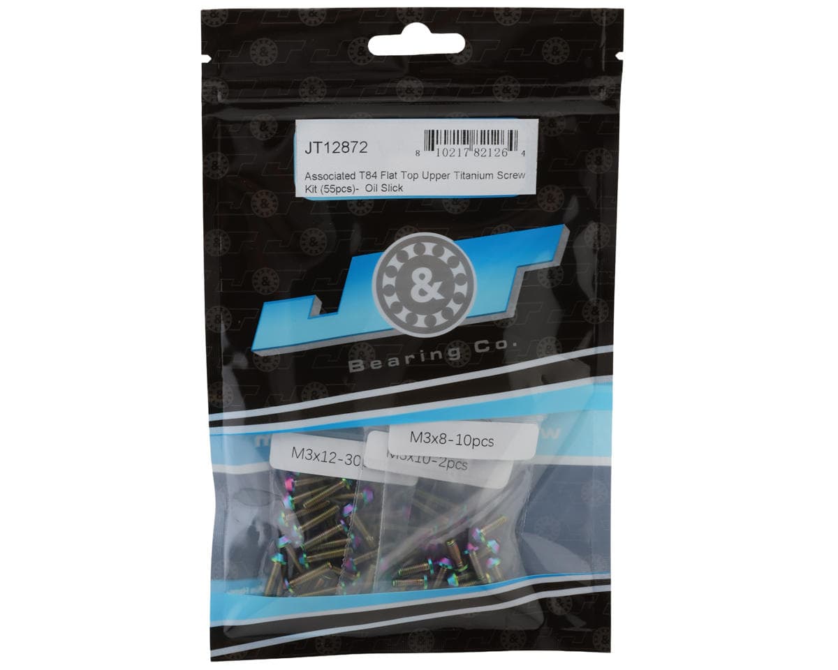 J&T Bearing Co. Associated T84 Flat Top Upper Titanium Screw Kit (Oil Slick)