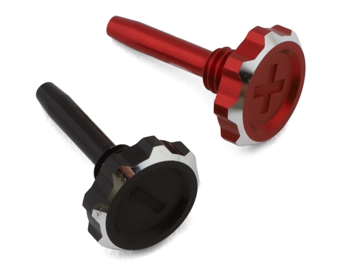 1UP Racing "Lockdown" Adjustable Bullet Plug Grips (Red/Black)