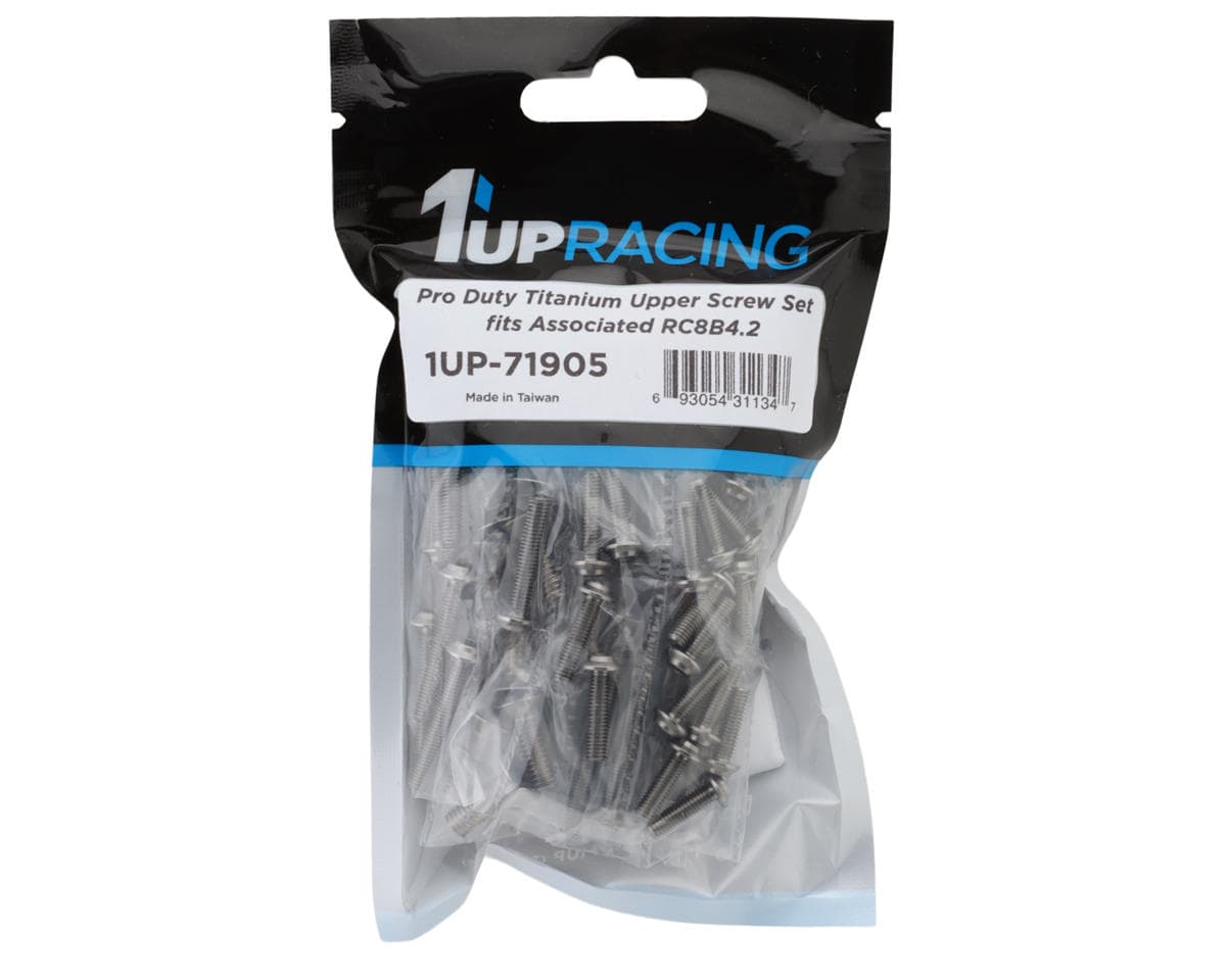 1UP Racing Team Associated RC8B4.2 Pro Duty Titanium Upper Screw Set (146)