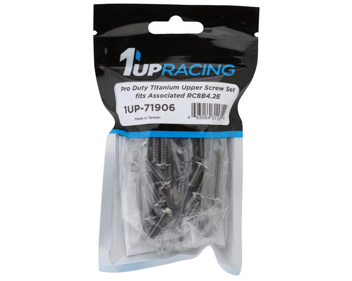 1UP Racing Team Associated RC8B4.2E Pro Duty Titanium Upper Screw Set (134)