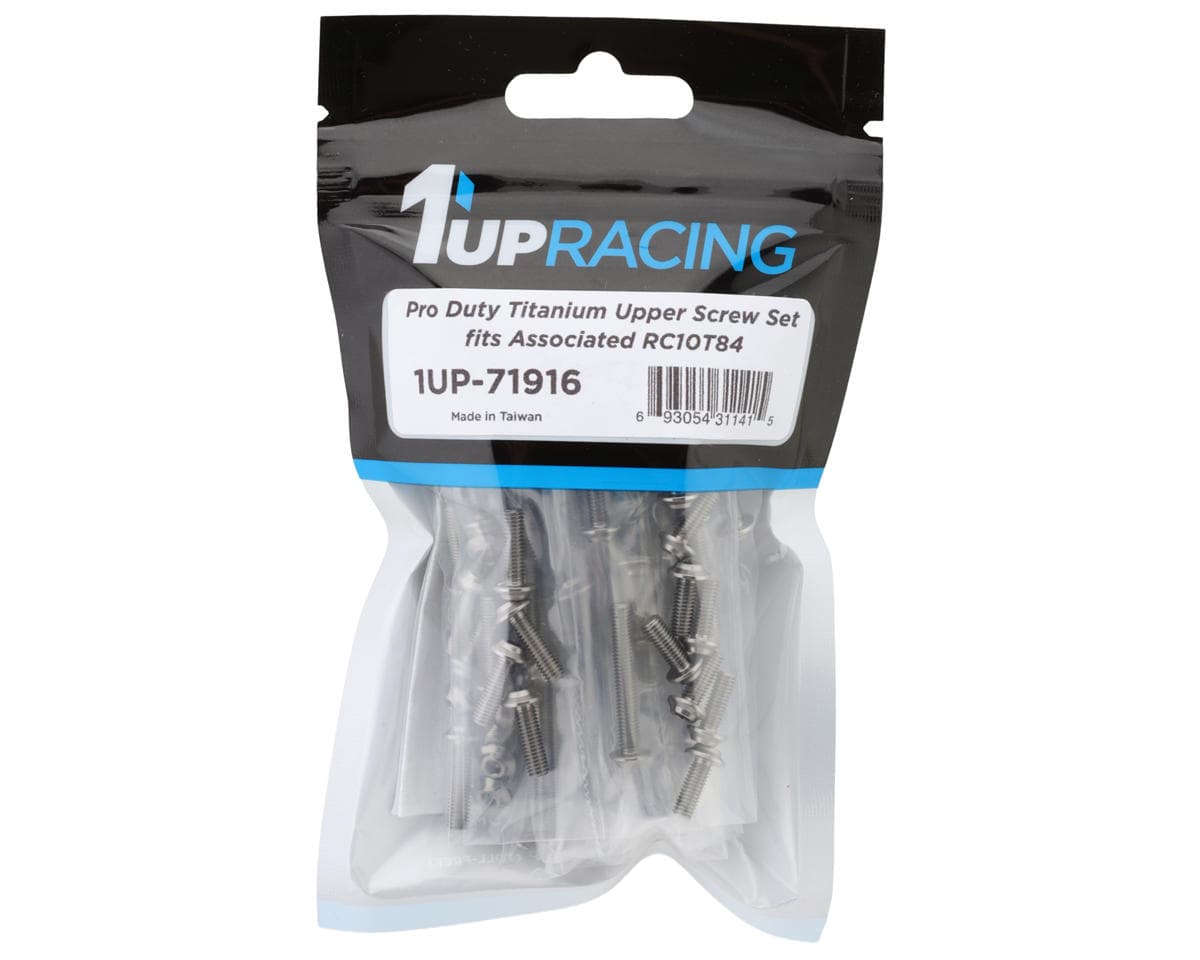 1UP Racing Team Associated RC10T84 Pro Duty Titanium Upper Screw Set (98)