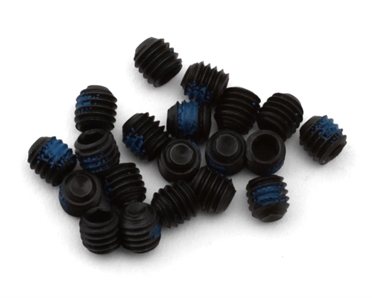 1UP Racing 3mm Steel Set Screws (20) (3x3mm) w/Blue Thread Lock