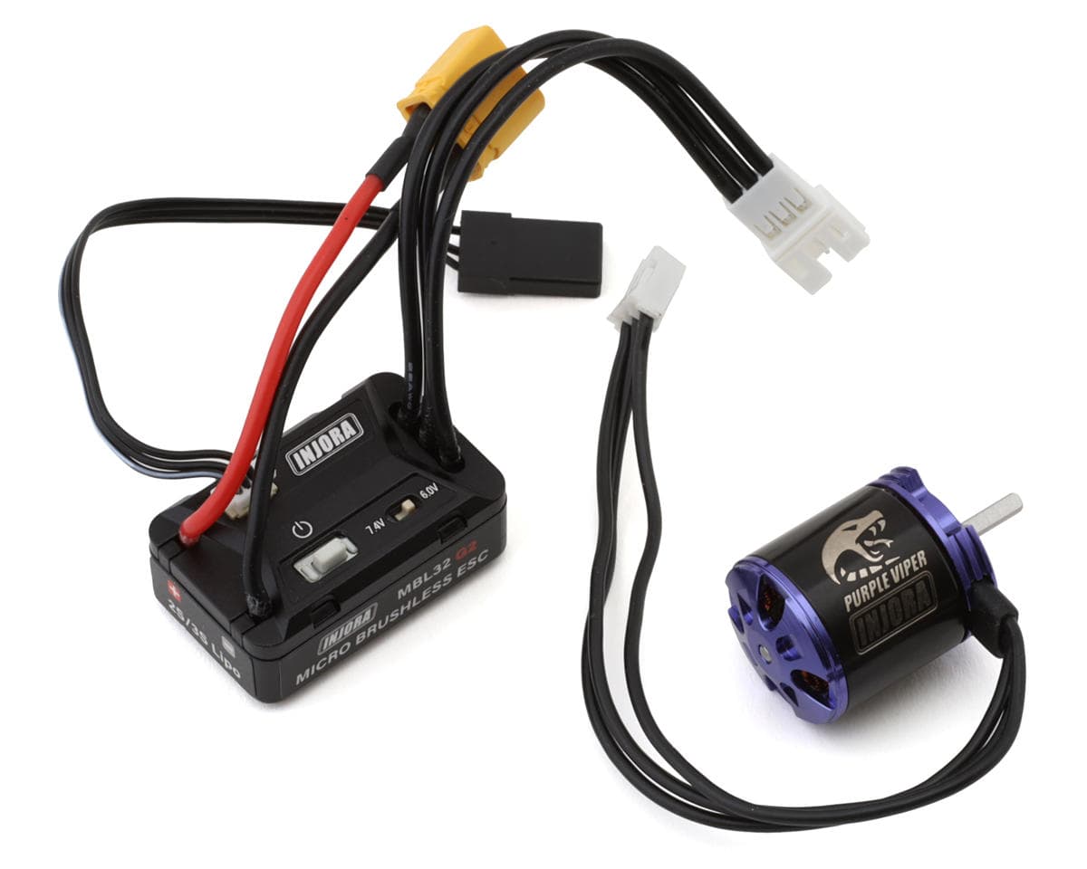 Injora MBL32 G2 Waterproof Brushless ESC & 1721 Purple Viper Motor Combo (TRX-4M/Ascent-18)