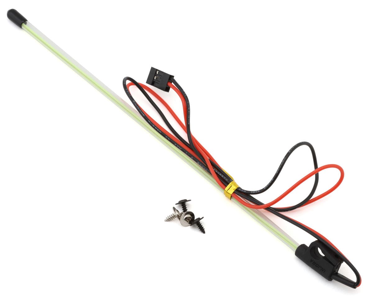 Injora 1/10 Rock Crawler Scale LED Light Whip (195mm) (Side/Cage Mount) (Green)