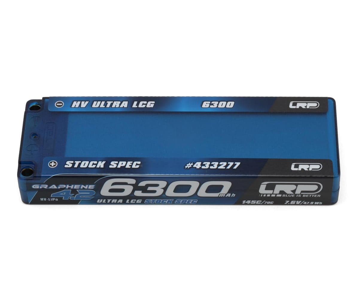 LRP Ultra LCG Stock Spec 2S Graphene-4.2 Hardcase LiHV Battery 145C (7.6V/6300mAh) (BRCA/EFRA Approved) w/5mm Bullets