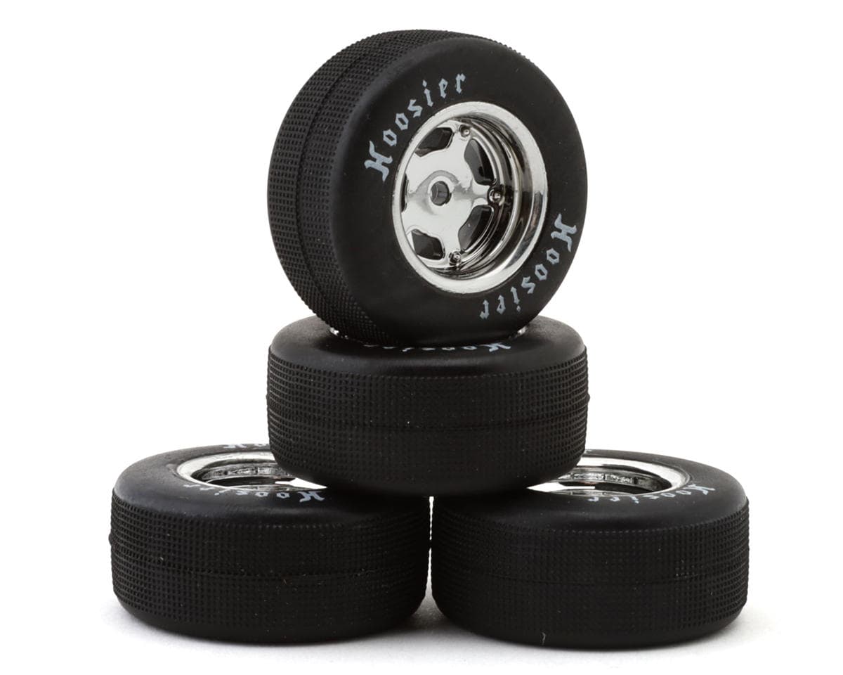 1RC Racing 1/24 Asphalt Late Model Pre-Mounted Tires (Chrome) (4) (Front & Rear) (Soft)