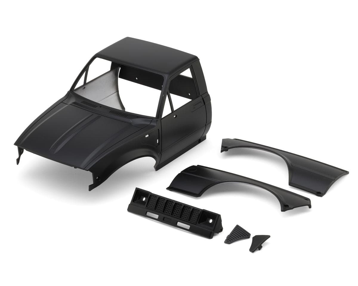 Injora IR60-10 1/10 Rock Crawler Scale Truck Pre-Painted Hard Body Set w/Interior & Bed Cage (Black) (12.2" Wheelbase)