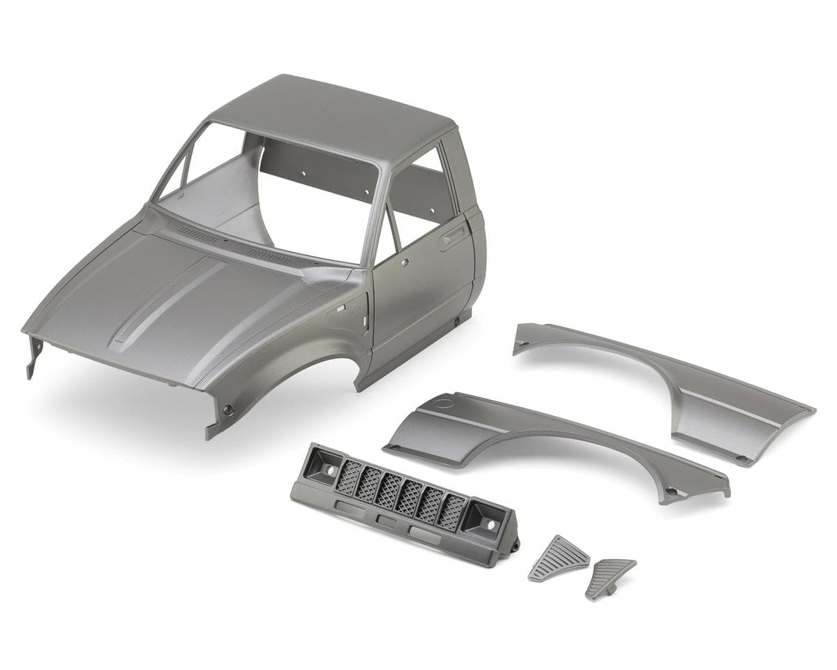 Injora IR60-10 1/10 Rock Crawler Scale Truck Pre-Painted Hard Body Set w/Interior & Bed Cage (Grey) (12.2" Wheelbase)