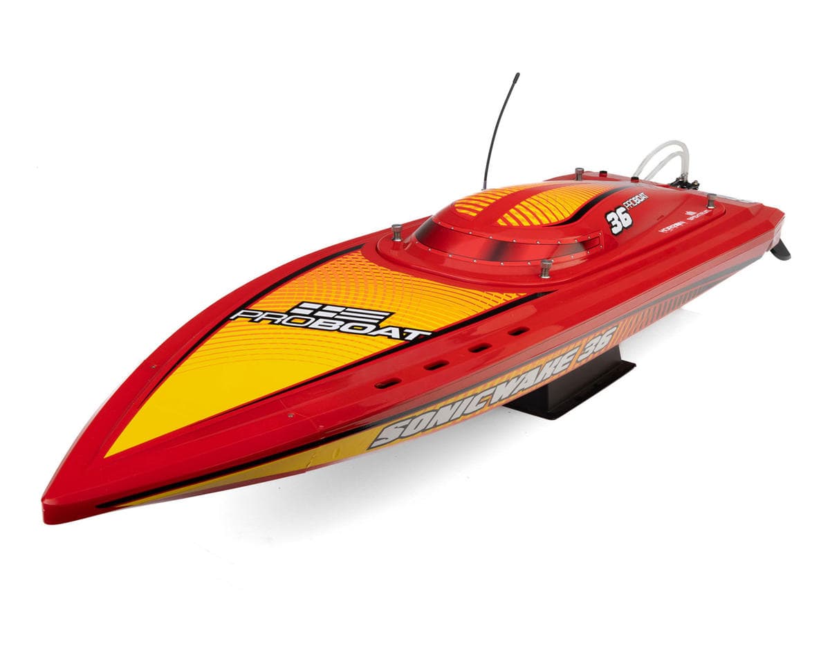 Pro Boat Sonicwake 36" V3 Self-Righting RTR V-Hull Brushless Boat (Red) w/Spektrum SLT3 2.4GHz Radio