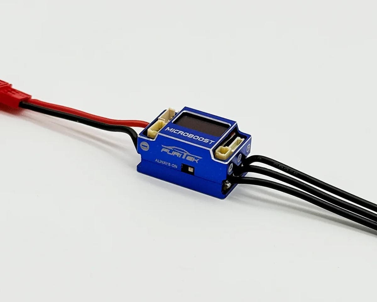 Furitek Microboost 2S 25A Brushless Sensored/Sensorless Micro Drift ESC w/Display (Blue) (Solderable/Replaceable Wire)
