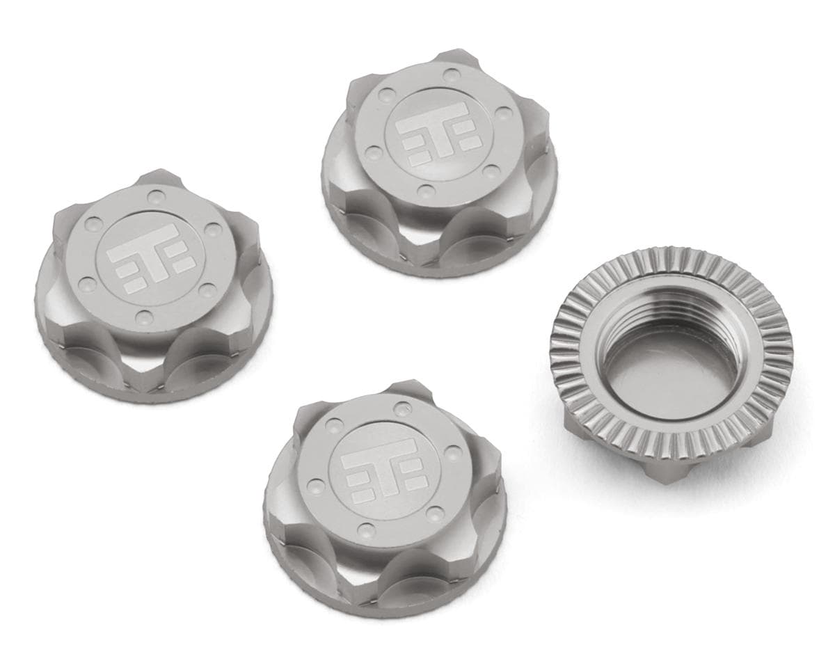 Tekno RC 17mm Aluminum "T Logo" Covered Serrated Wheel Nuts (Clear) (4)
