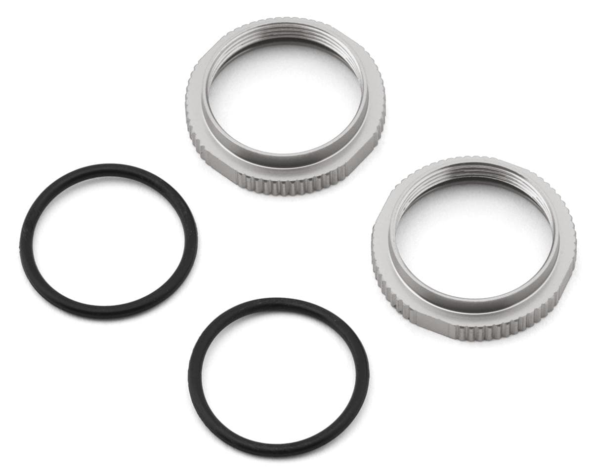 Tekno RC 16mm Aluminum Low Profile Shock Collars (Clear) (2)