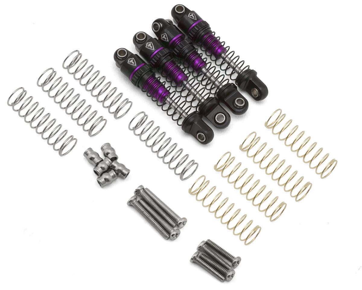 Treal Hobby Axial SCX30 23mm Aluminum Threaded Shocks (Purple) (4)
