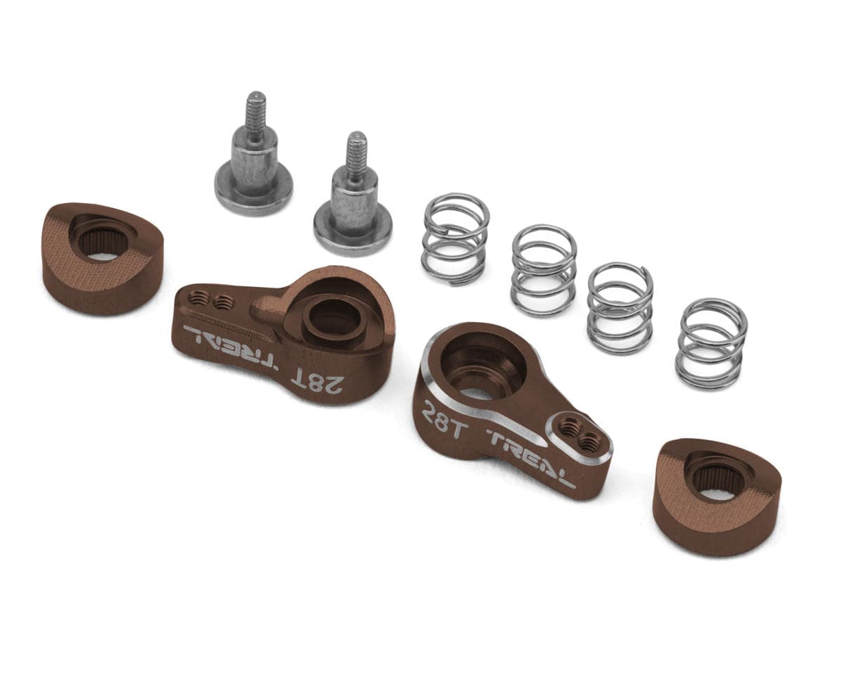 Treal Hobby Axial SCX30 7075 Aluminum Servo Savers (Bronze) (28T) (2)