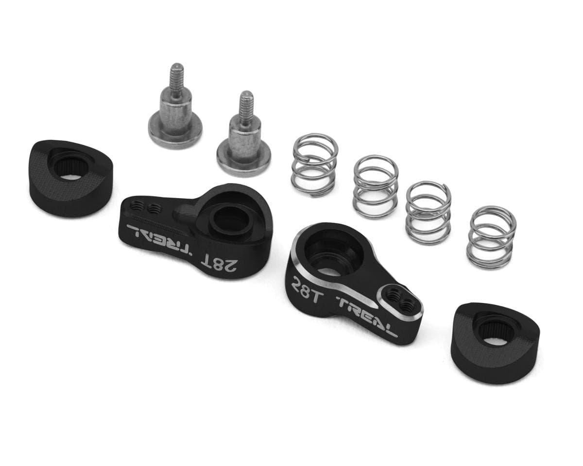 Treal Hobby Axial SCX30 7075 Aluminum Servo Savers (Titanium) (28T) (2)