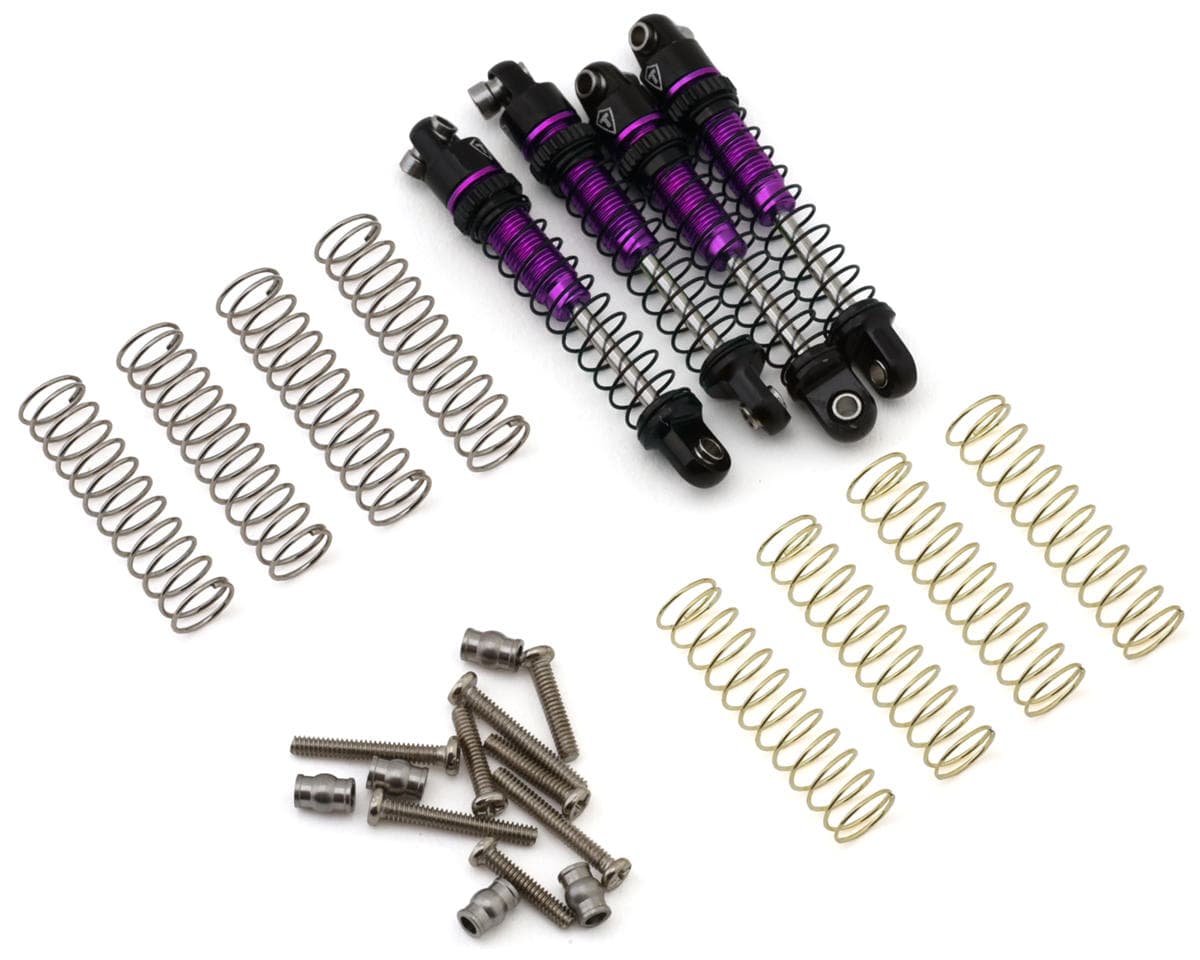 Treal Hobby Axial SCX30 29mm Aluminum Extended Threaded Shocks (Purple) (4)