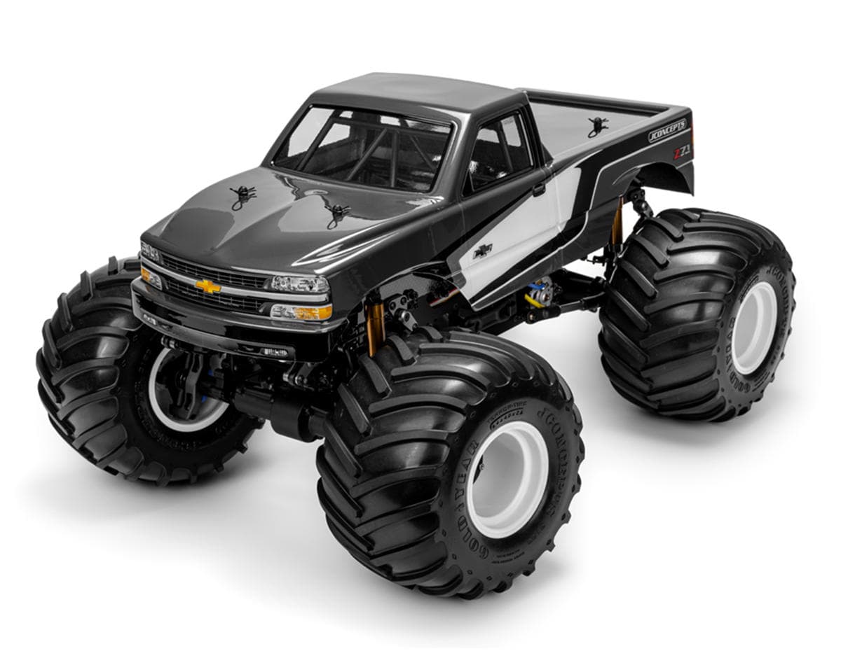JConcepts 2001 Chevy Silverado 1500 Single Cab 1/10 Monster Truck Body (Clear) (13.0")