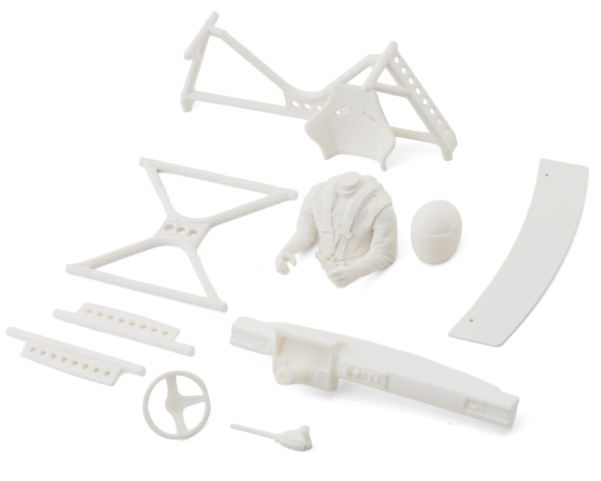 Knight Customs Universal Drift Interior Kit (Driver Torso & Helmet, Dash, Roll Cage, Shifter, Steering Wheel) (White)