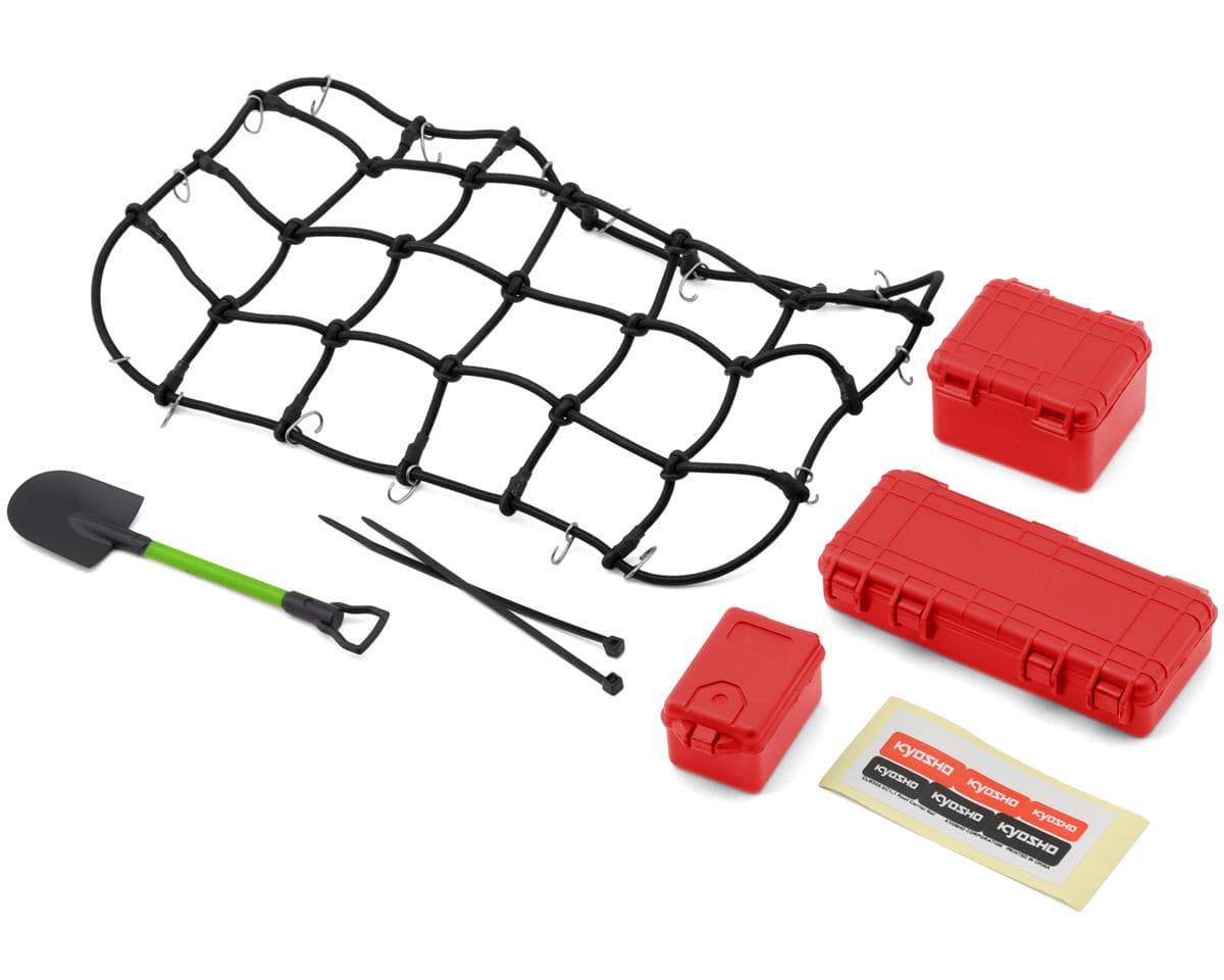 Kyosho Roof Carrier Net & Accessories Set (Black/Red) (200x140mm)
