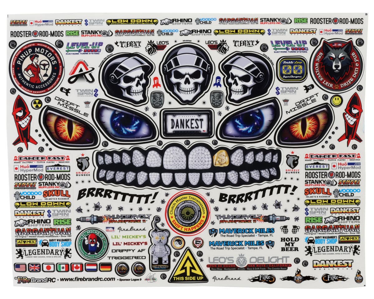 Firebrand RC Sponsor Logos 9 Decal Sheet (8.5x11")
