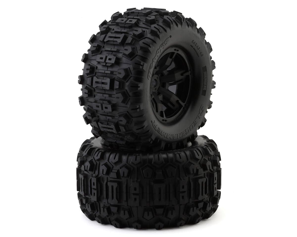 SCRATCH & DENT: Traxxas X-Maxx/XRT Pre-Mounted Sledgehammer Belted Tires (Black) (2) w17mm Hex