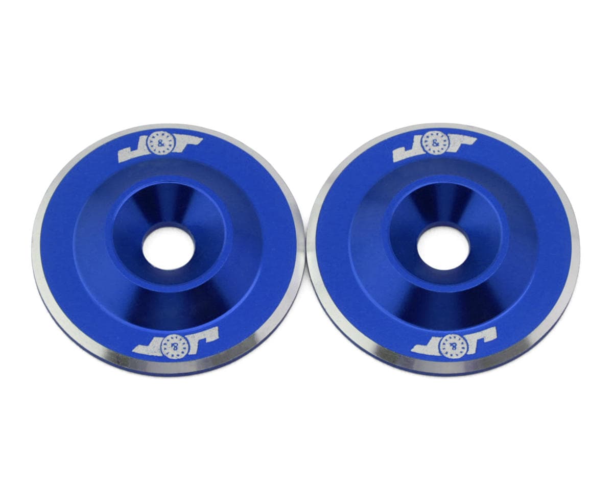 J&T Bearing Co. 3mm Lightweight 1/10 Scale Wing Button (Blue) (2)