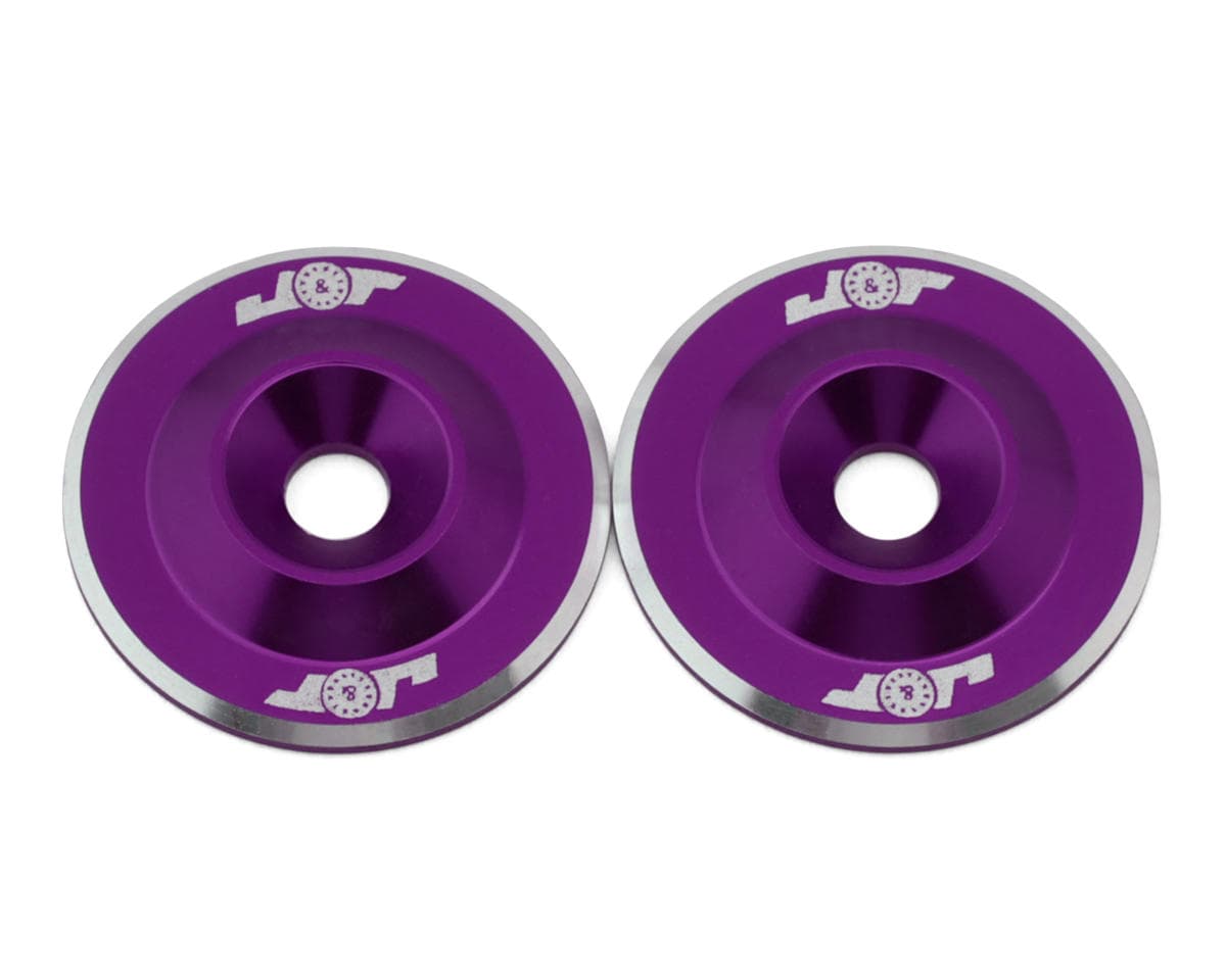 J&T Bearing Co. 3mm Lightweight 1/10 Scale Wing Button (Purple) (2)