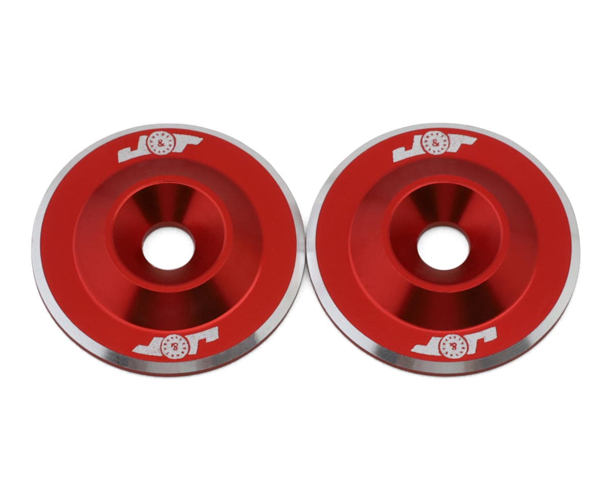 J&T Bearing Co. 3mm Lightweight 1/10 Scale Wing Button (Red) (2)