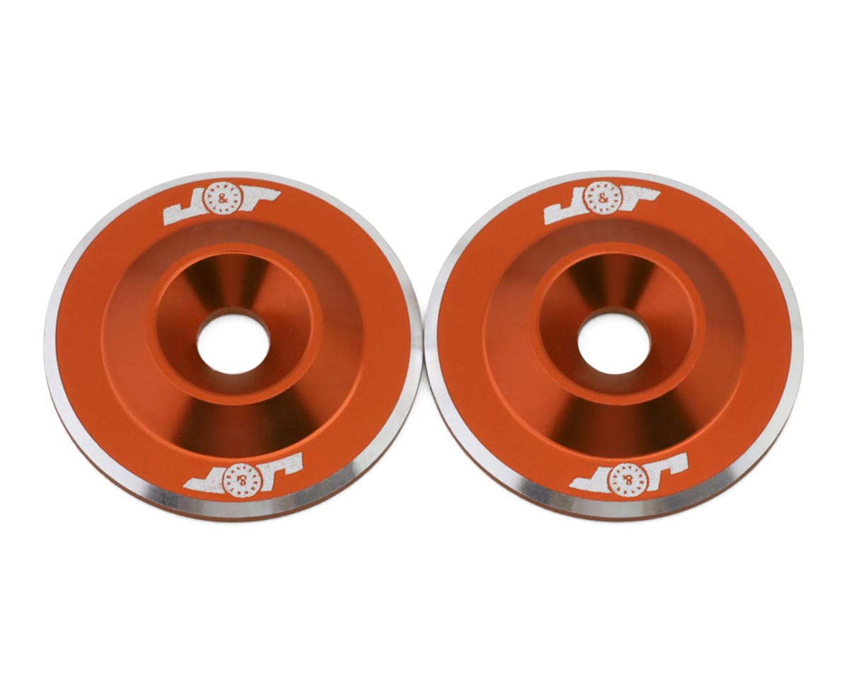 J&T Bearing Co. 3mm Lightweight 1/10 Scale Wing Button (Orange) (2)