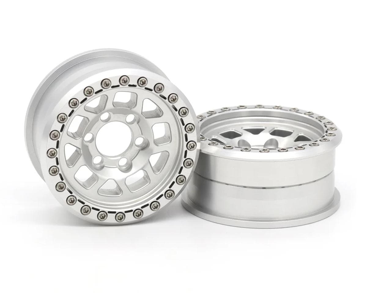 Vanquish Products 2.2" Battle Born Wheels Whiskey CNC Aluminum Crawler Beadlock Wheels (Clear) (2)