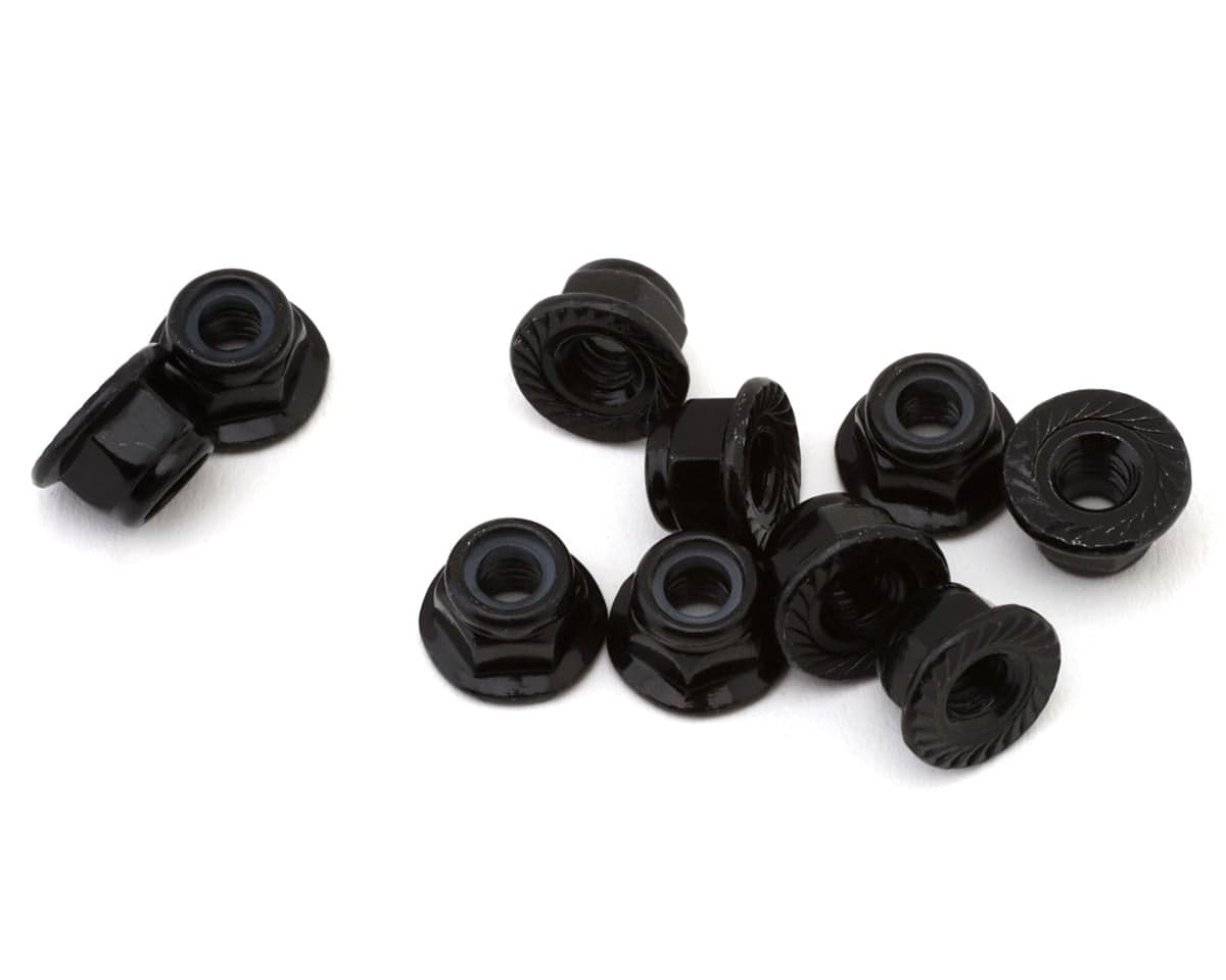 LRP 4mm Serrated Nylon Lock Nut (Black) (10)