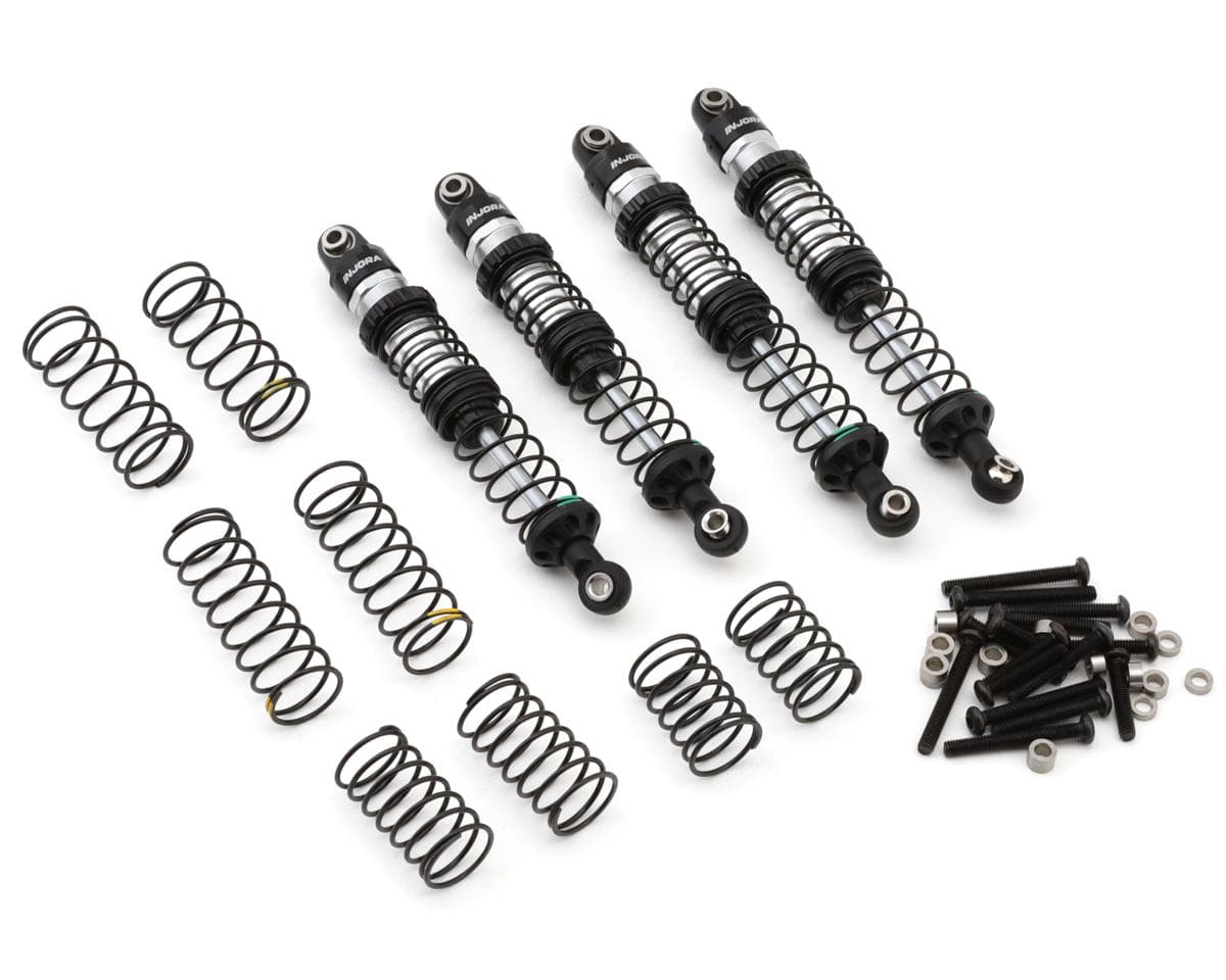 Injora DRX Aluminum Dual-Rate 1/10 Rock Crawler Threaded Oil Shocks (90mm/100mm) (4)