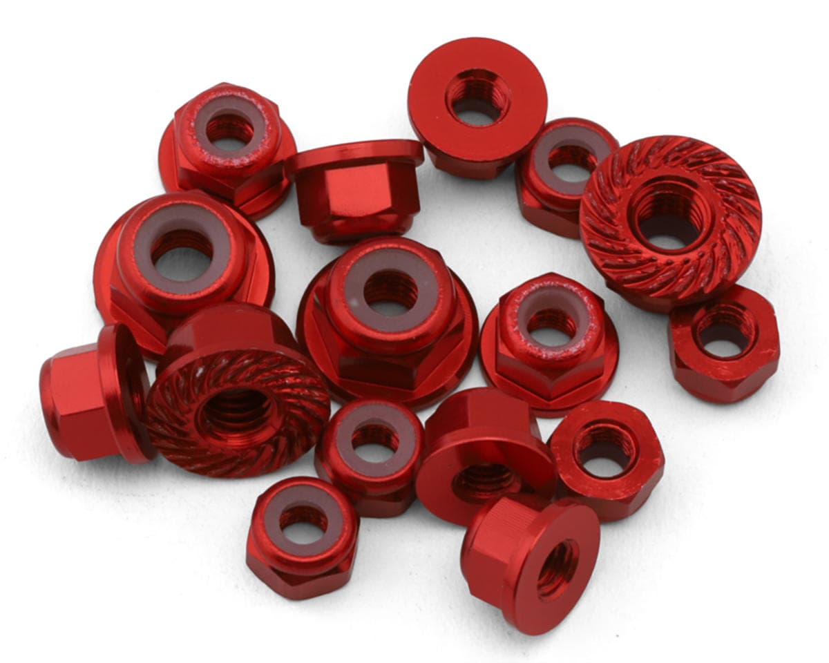 175RC Team Associated RC10B7.1/T7 Aluminum Locknut Kit (Red) (17)